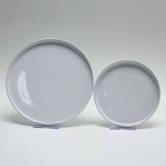 16pcs Pure White Embossed Stoneware